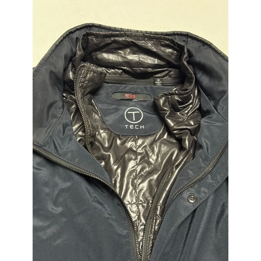 Tumi Tech Jacket Mens M Black Full Zip‎ Hooded Lightweight Rain Coat